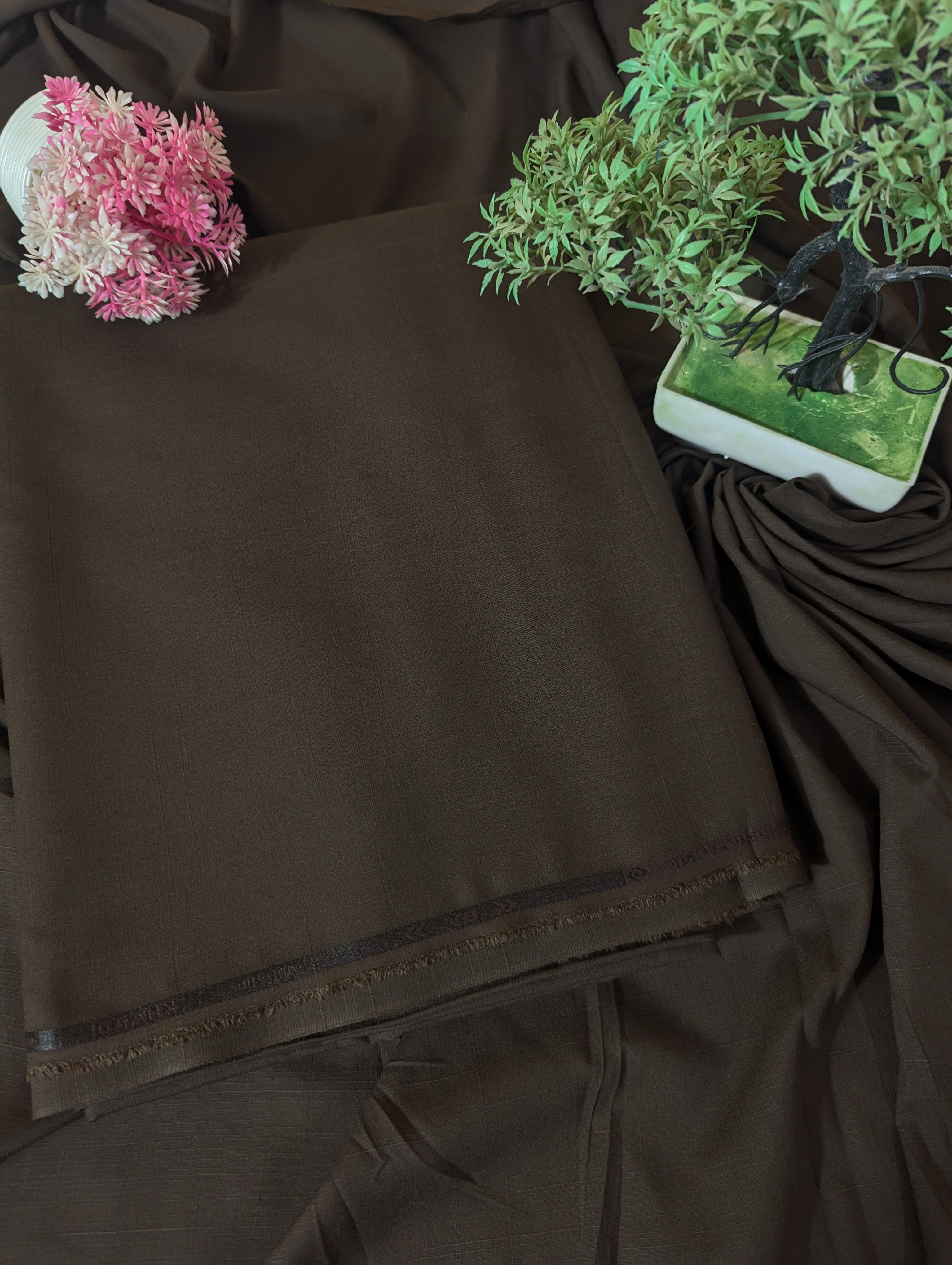 Self Designed Wash&Wear Dark Brown Color