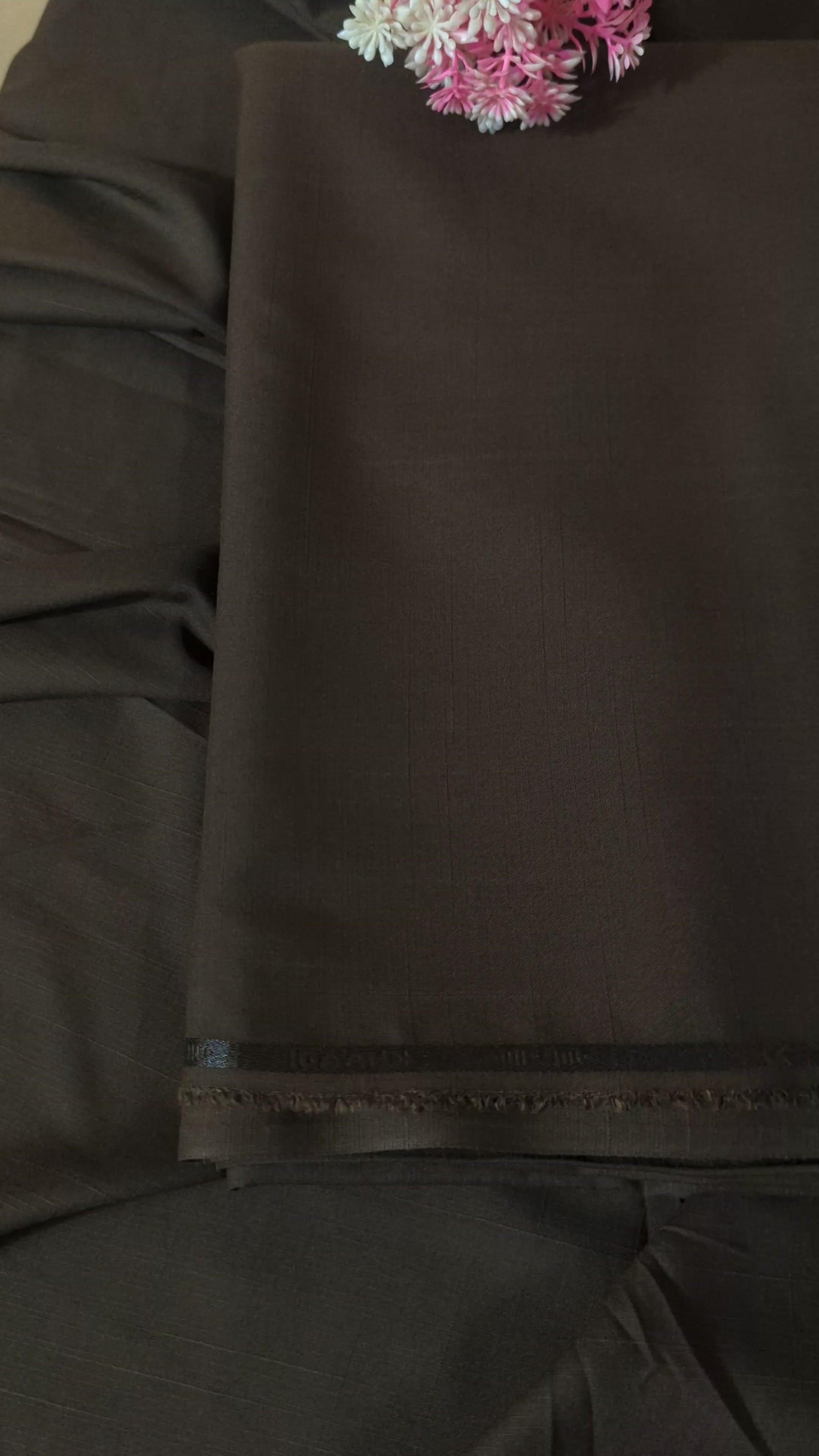 Self Designed Wash&Wear Dark Brown Color